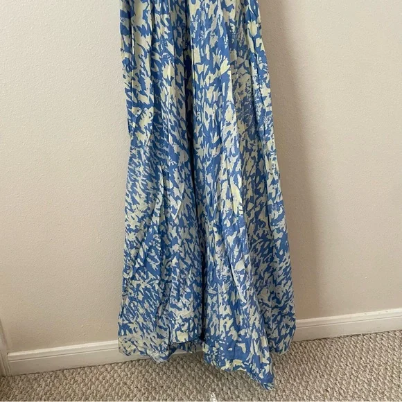 Sika Efe Maxi Dress Women’s Blue White Yellow Floral Size 2